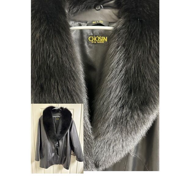 💼Lamb Nappa Leather and Fox Fur Jacket. Relaxed Fit, Stylish, Classic - Picture 8 of 16